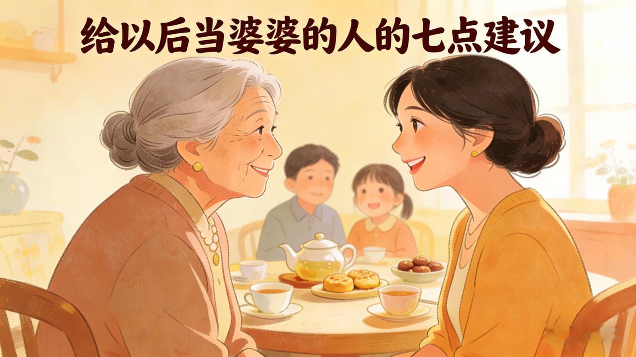 “给以后要当婆婆的人七点建议：1、只要儿子相中的媳妇，千万不要反对，替儿嫌妻