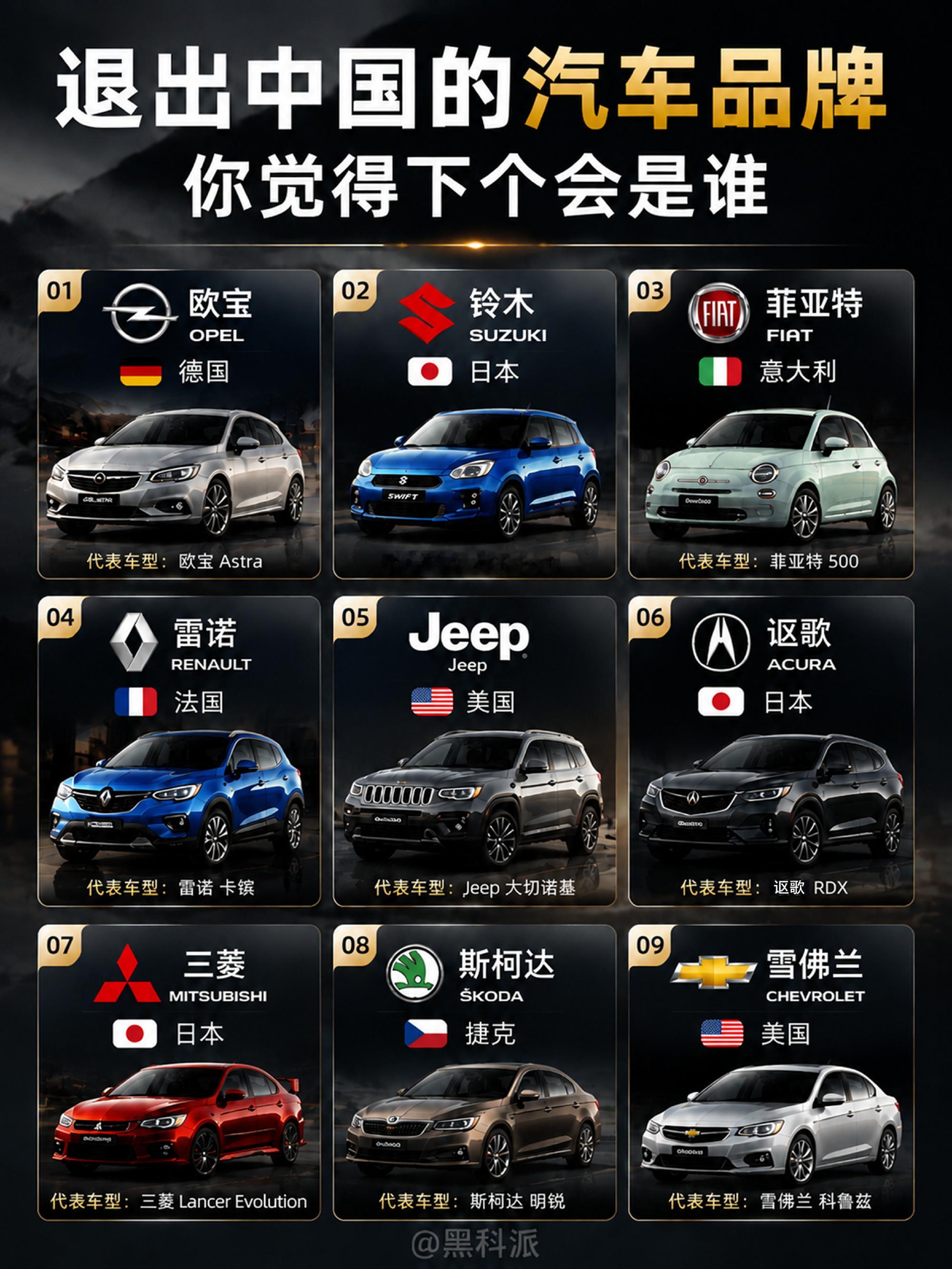 退出中国的汽车品牌，你觉得哪个最可惜？  随着中国汽车市场“卷”出新高...