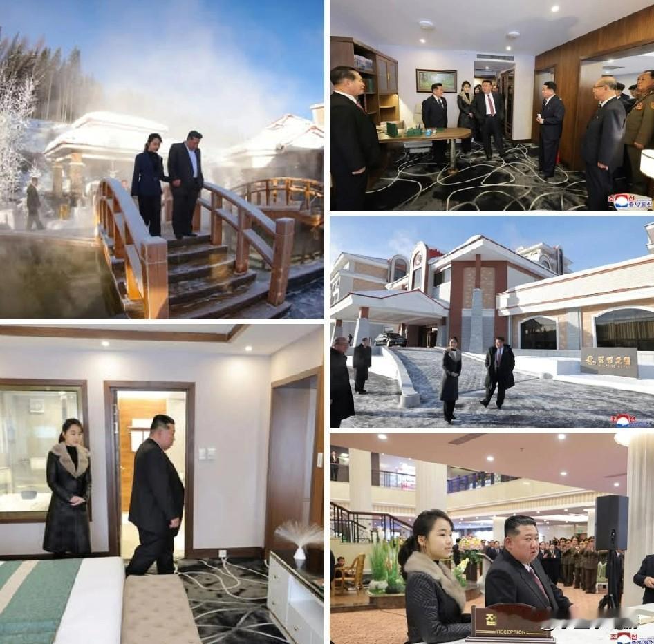 朝鲜领导人金正恩携女儿金主爱为朝鲜北部豪华度假村开幕。