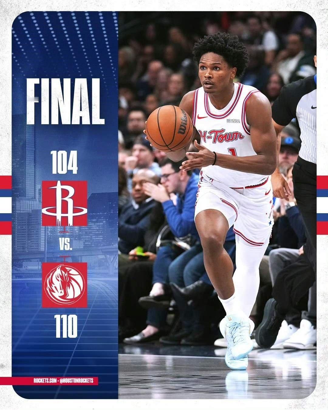 火箭不敌独行侠，赛后美媒真是太敢说了，批评乌度卡不带脏字！火箭104-110爆冷