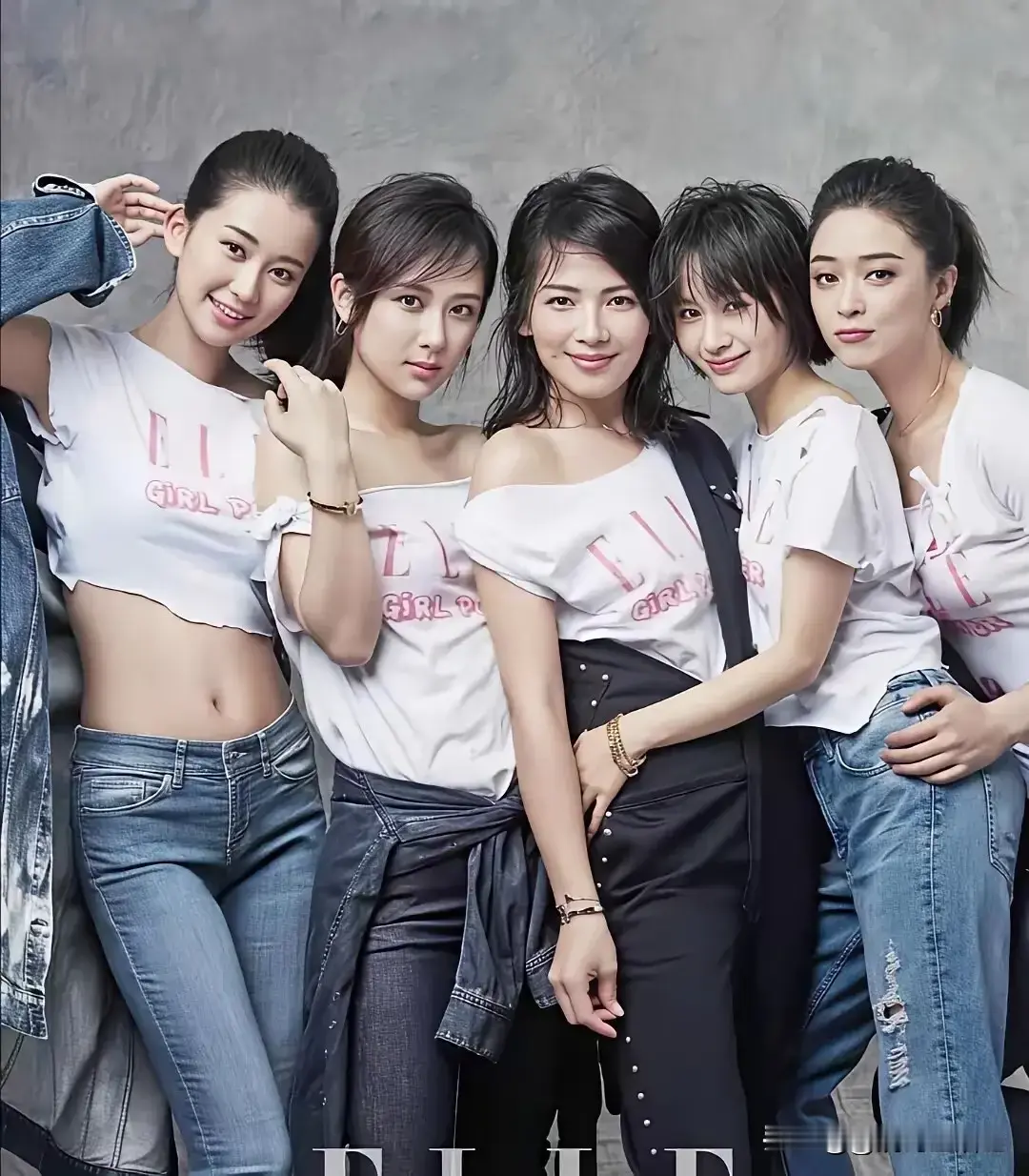 《欢乐颂》主演的五大美女，从左边数起，第一位乔欣，第二位杨紫，第三位刘涛，第四位王子文，第五位蒋欣；