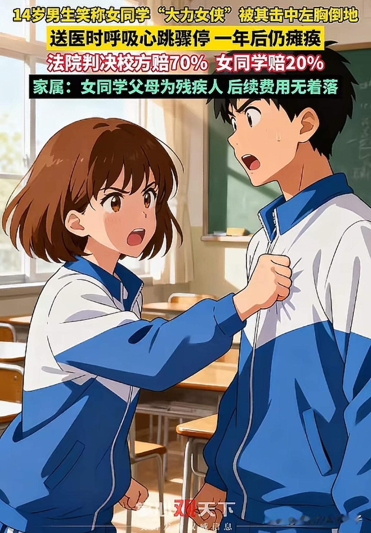 找到原因了！14岁男孩被女同学一拳打瘫痪后续，其实女生也不是故意的，俩人只是在开