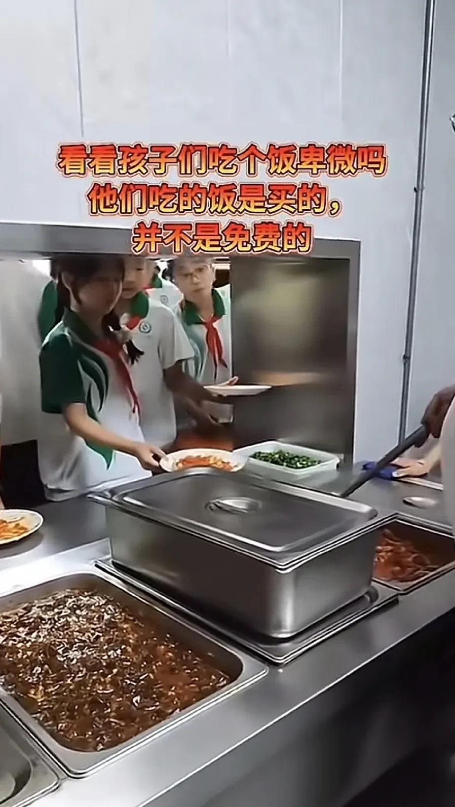 看了这个视频感觉还是挺心酸的，你是不是以为你交了饭费之后，孩子们到了食堂想吃啥就