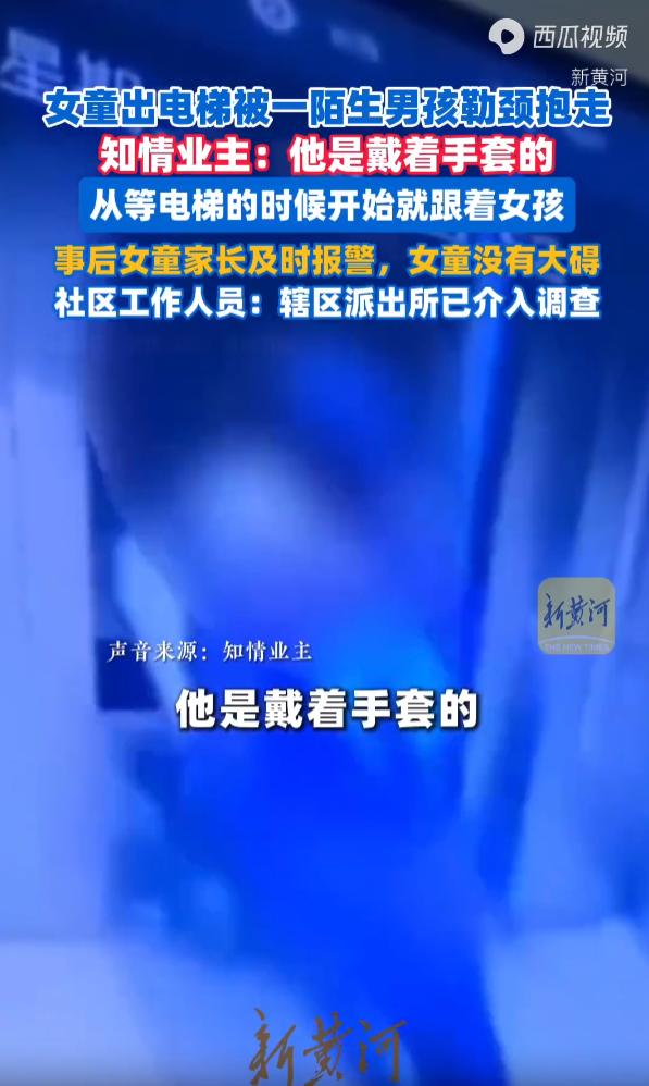 湖南邵阳，一小区电梯突发揪心一幕！监控显示，一名4岁的女童坐电梯，一名戴着手套的