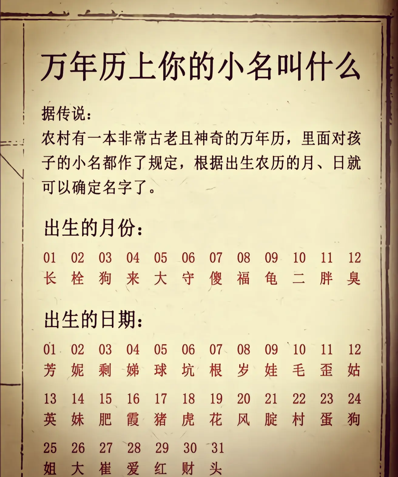 看看你的万年历小名叫啥！