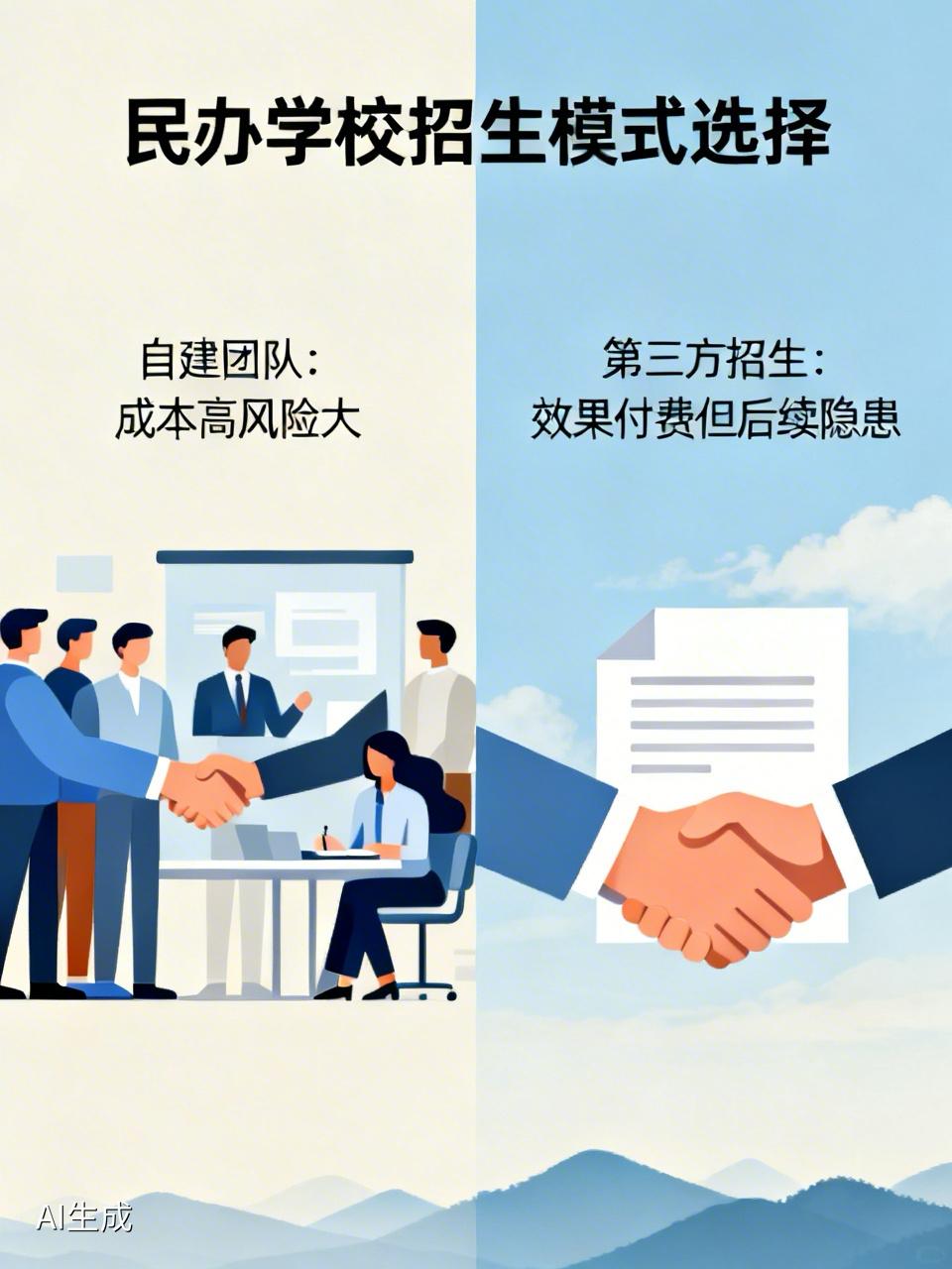 马上又到招生季了，朋友圈里谈的最多的就是今年如何招生的事情。民办学校招生，主要