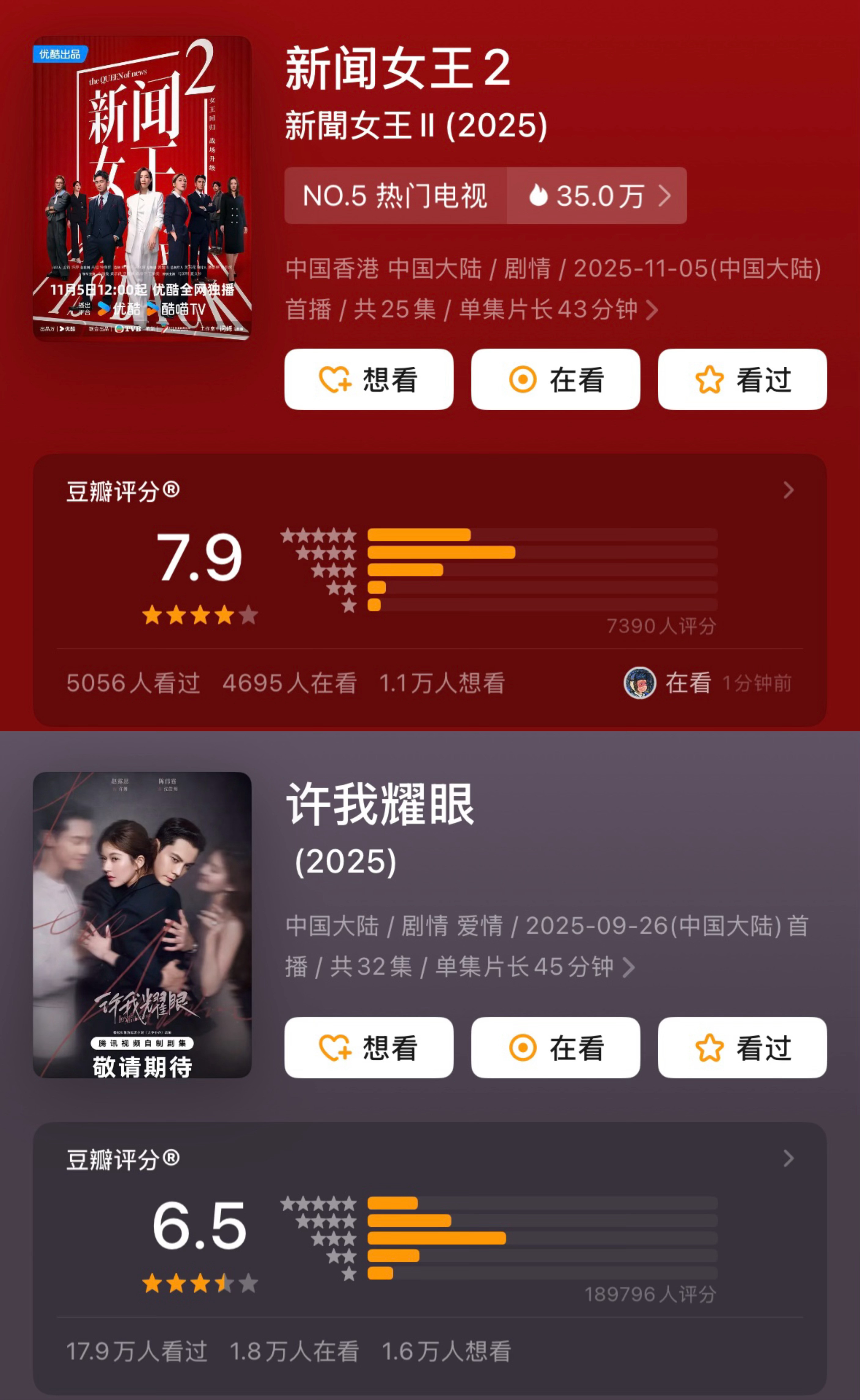 新闻女王2豆瓣开分7.9好剧无需多言👍🏻怎么大瀑剧才6.5[惊恐][惊恐]天