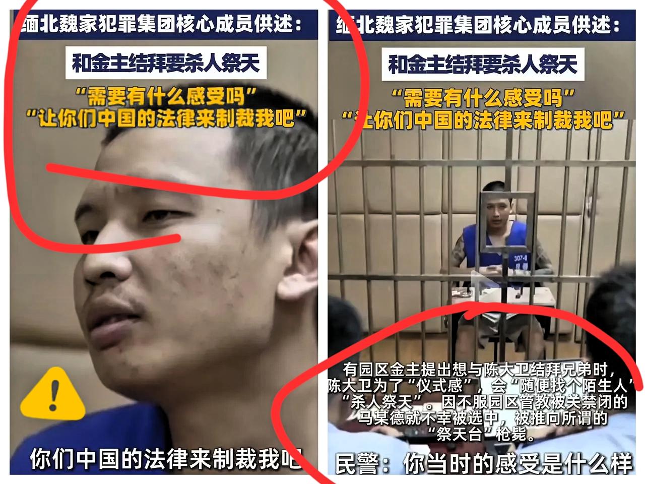 这就是禽兽不如的面貌！缅甸魏家犯罪集团核心成员。都被抓了还毫无惧色，张口就是