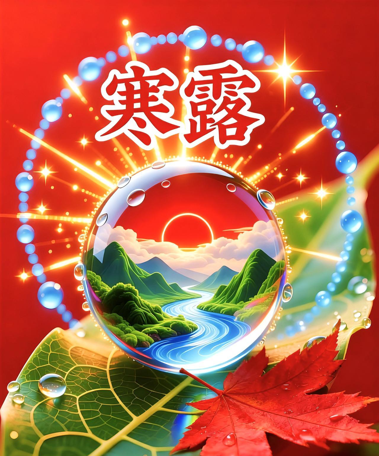 《寒露》寒露将至天转凉，桂子飘香满庭芳。雁阵南飞寻暖地，枫红染透岭边岗。