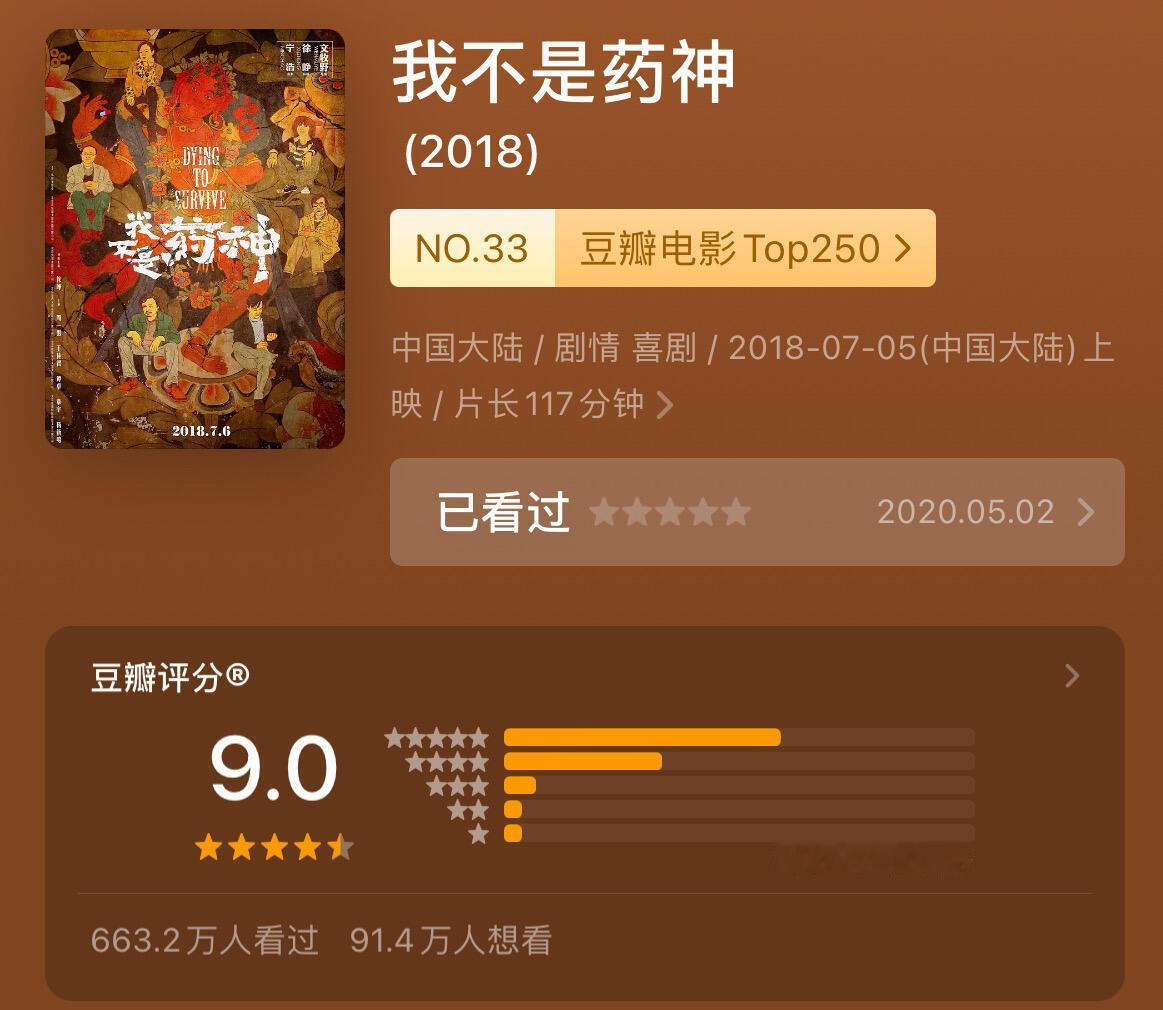 十年仅有2部评分9.0以上的华语电影十年唯二华语9分神作一部是2018年的《我