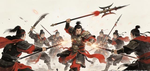 曹彰在斜谷，连斗十员蜀将，击退了赵云、马超等名将。曹操感慨的说：“我的黄须儿，不