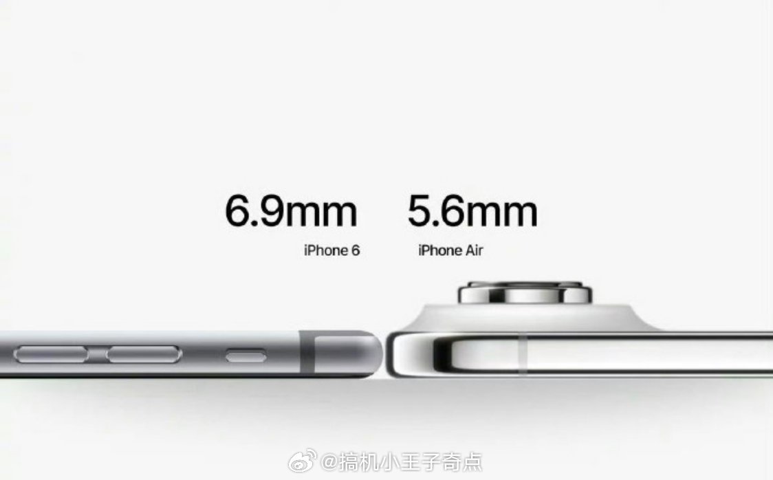 iPhone17Air和iPhone6对比要怎么说呢iPhoneAir超薄的