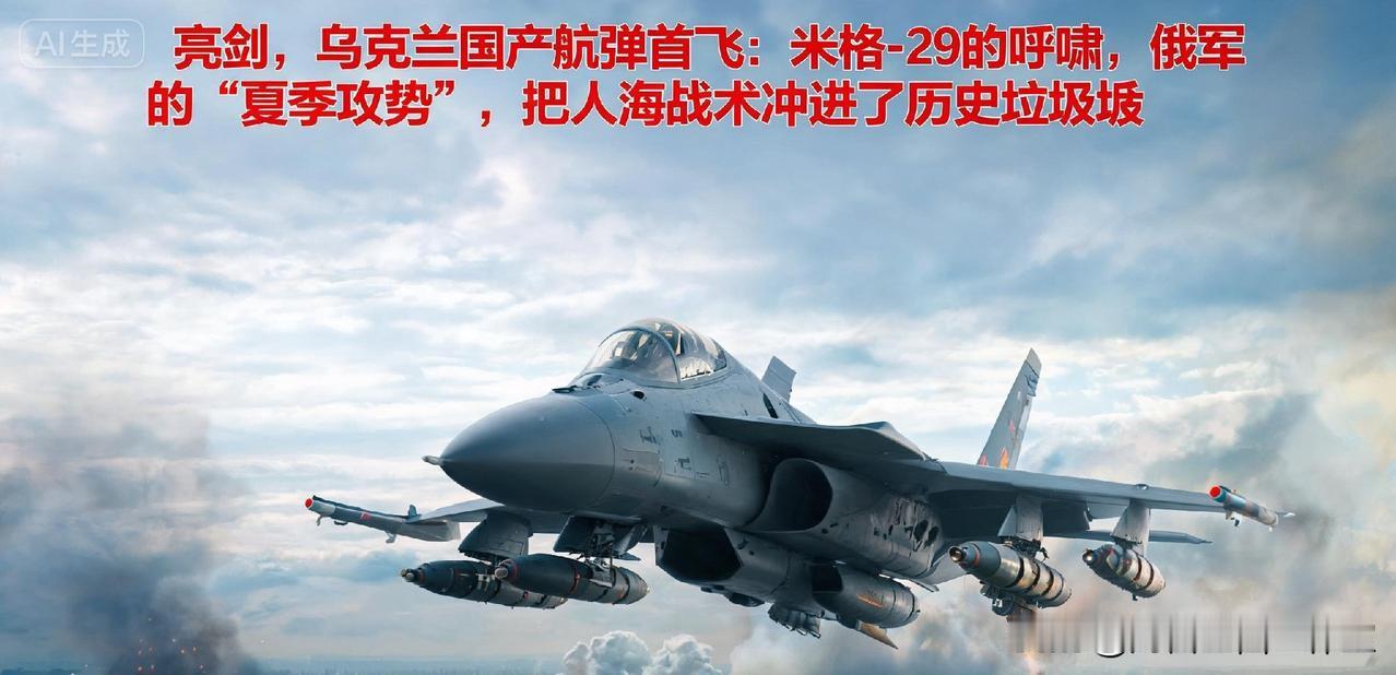 《亮剑，乌克兰国产航弹首飞：米格-29的呼啸，俄军的"夏季攻势"，把人海战术冲进