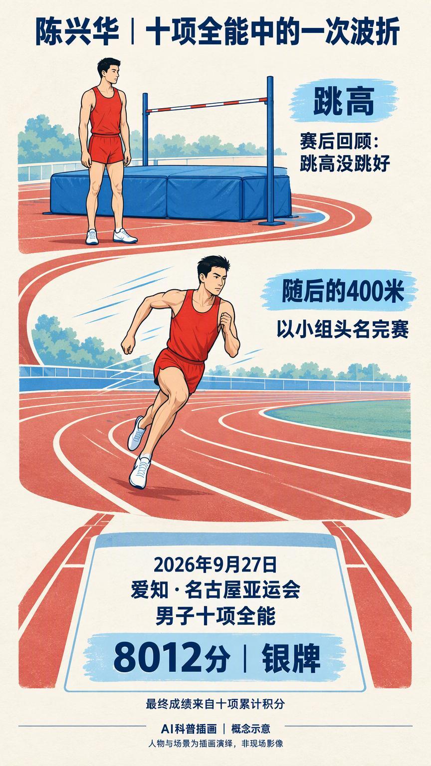 跳高没跳好之后，陈兴华怎样把十项全能比赛继续比下去？陈兴华亚运十项全能摘银202