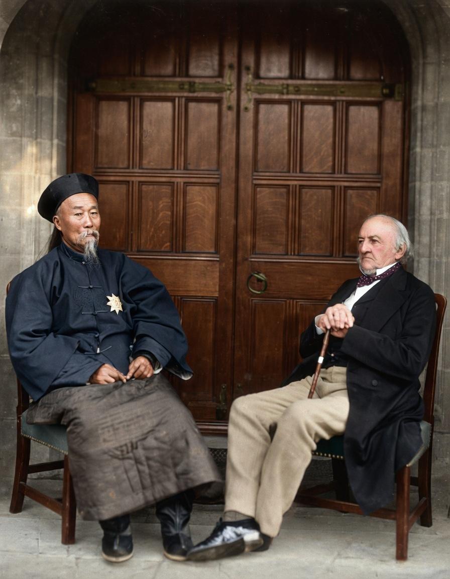 1896年8月16日，英国前首相威廉·尤尔特·格莱斯顿位于霍瓦登的乡间宅邸。两位