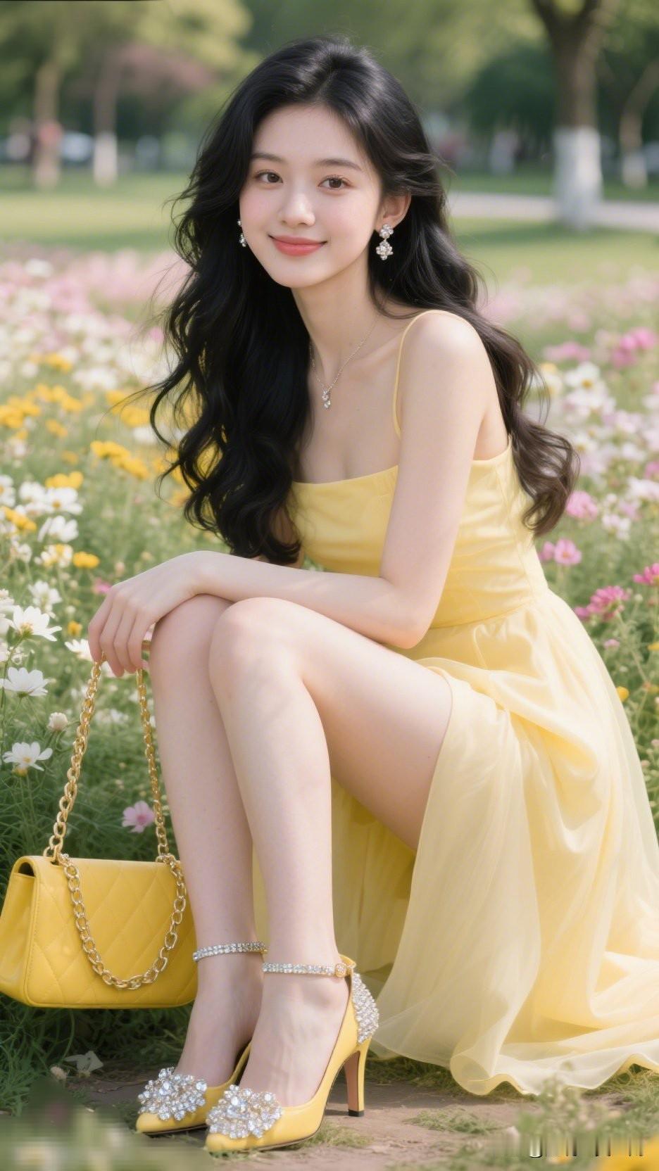 阳光明媚的午后，与闺蜜在花海中漫步，感受生活的美好。🌸👭💖