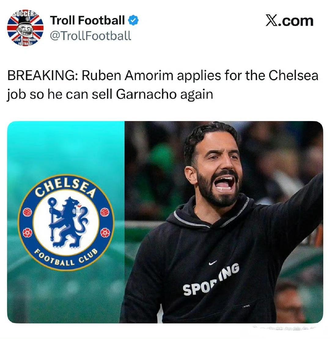 笑死我了，今天曼联解雇阿莫林很热闹，加纳乔特地在外网点赞这个新闻。然后外国网