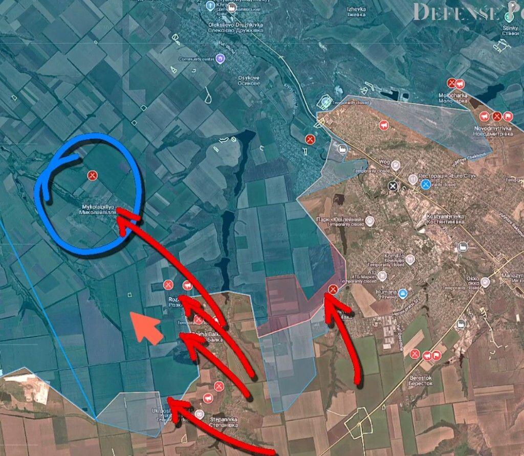 【科斯蒂安蒂尼夫卡前线，顿涅茨克州】据乌克兰国防部报告，俄军可能已突破罗兹基什内