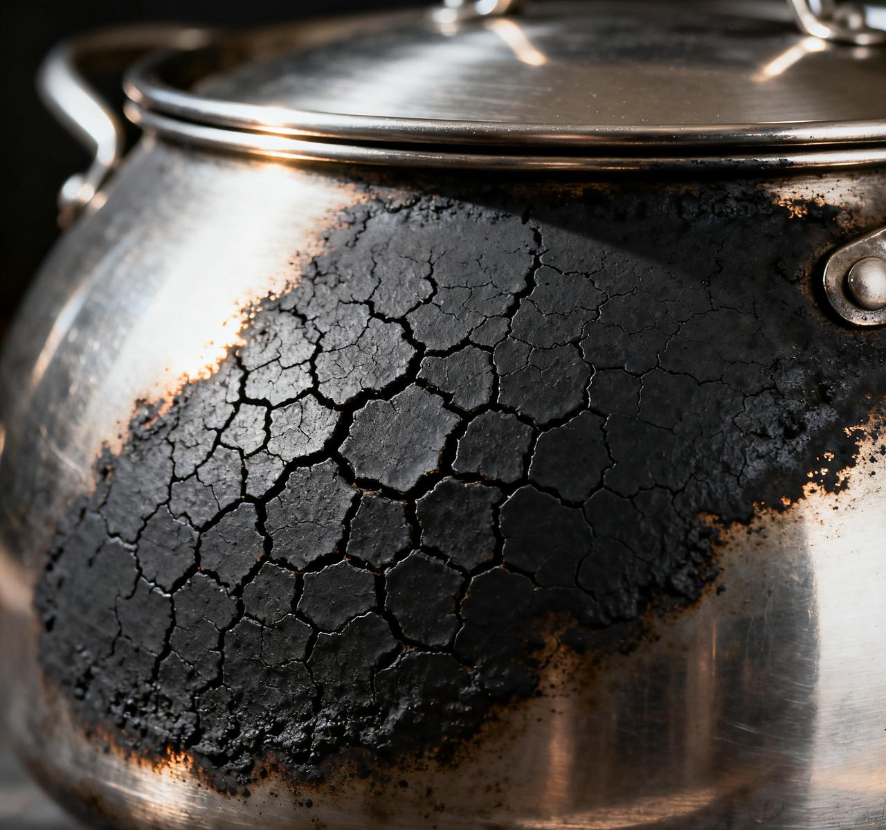 不锈钢锅用久了发黑糟心！干烧或长时间加热，像炒菜一直用大火，不锈钢里的铬、镍等