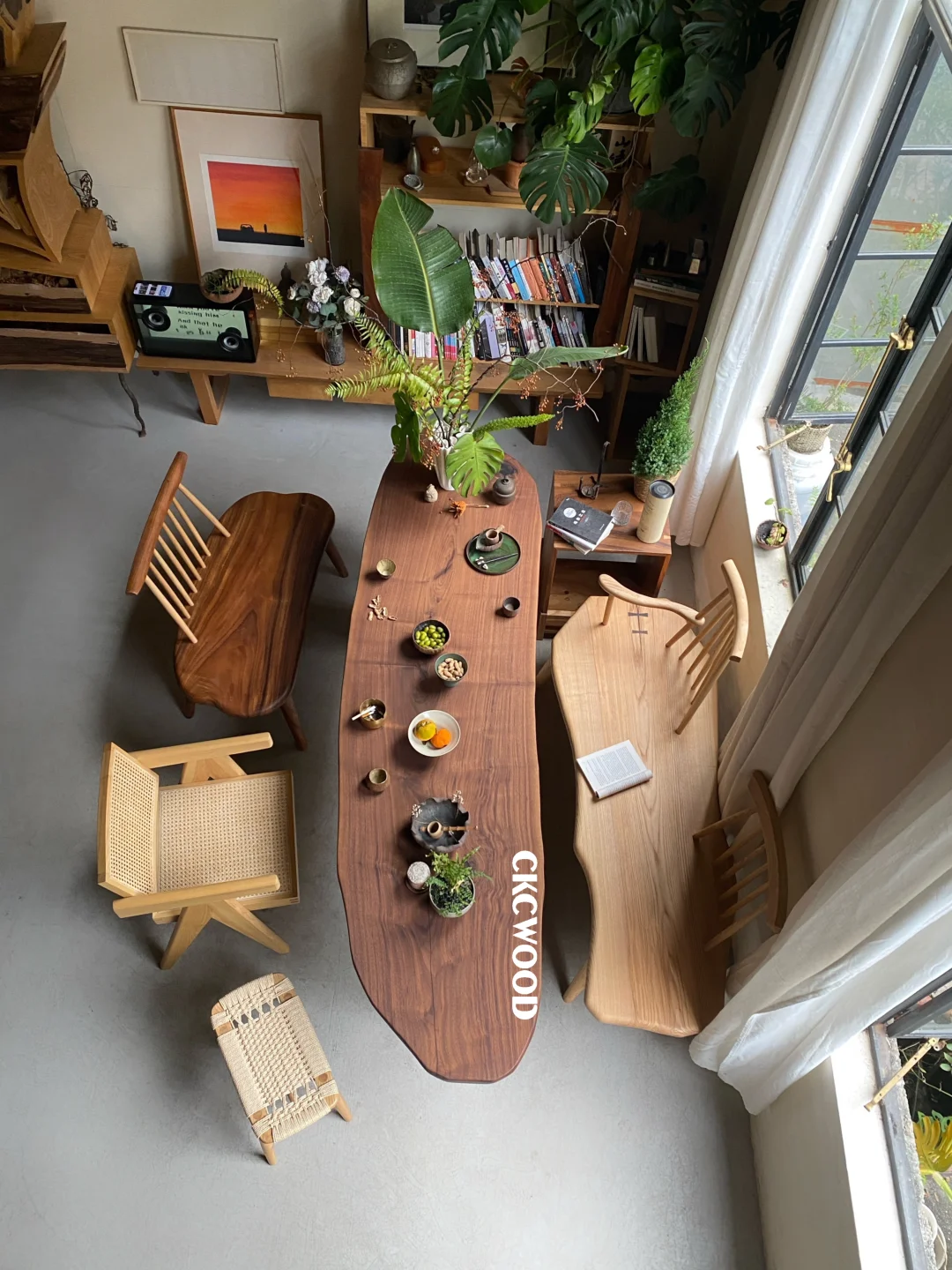 我家去客厅化｜黑胡桃茶桌直接把茶室搬进家