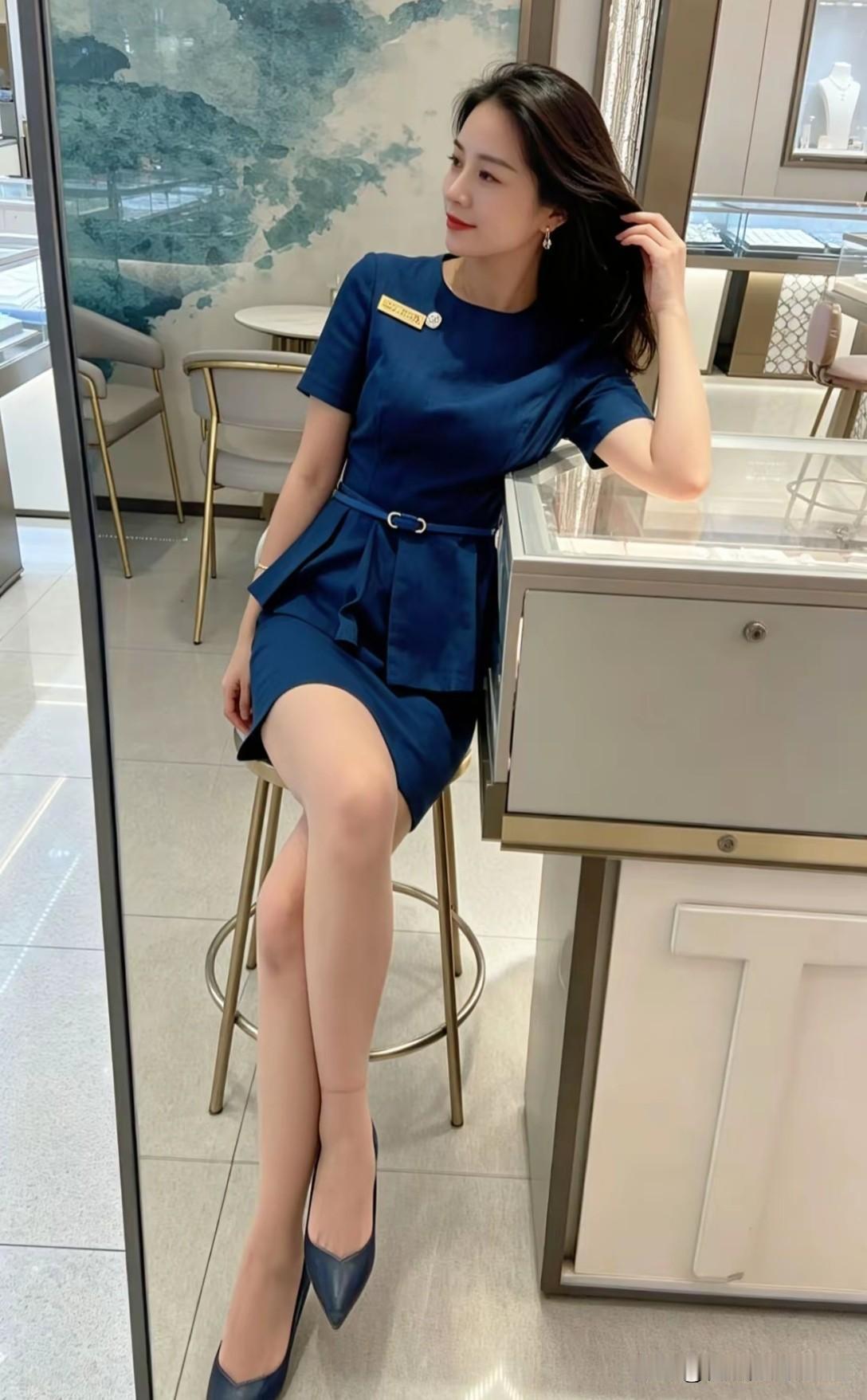 优雅蓝调，职场女性魅力穿搭