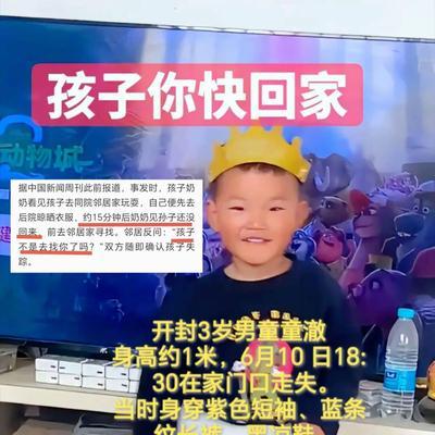 网友果然没说错！澈澈根本不是什么“一两分钟”走丢的，澈澈奶奶晾衣服到发现孩子不见