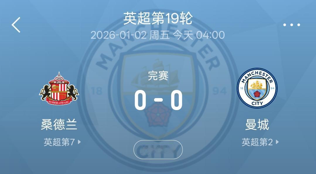 0：0战平桑德兰，不是曼城不够好，而是桑德兰的主场确实太牛了！瓜迪奥拉的球队已