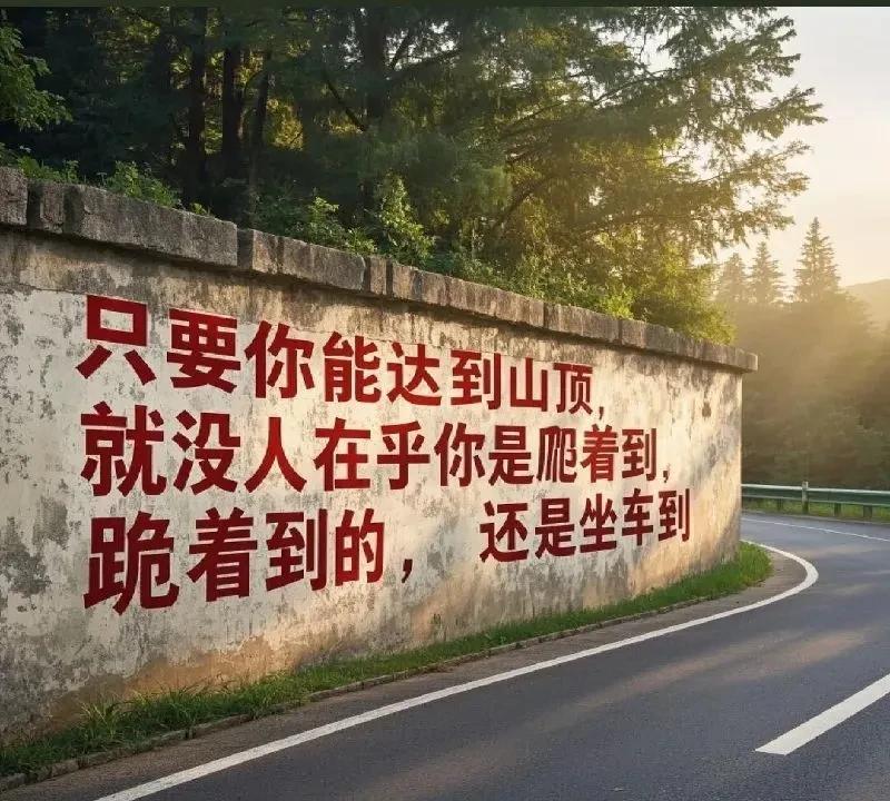 #每日分享一句人生感悟#看着旧墙上写的条幅，你是否感觉到，这实实在在的，写出了