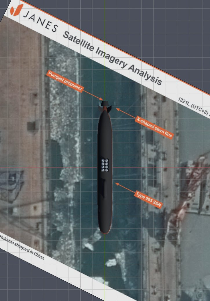简式关于大黑鱼的示意图，这个指挥台围壳比较靠后，在国内新型号潜艇中很罕见
