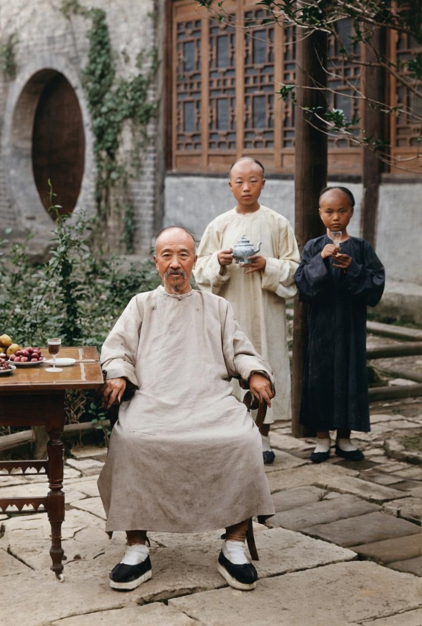 照片中坐在椅子上的这位长者，是晚清中兴名臣、洋务运动巨擘张之洞在湖北武昌、两江任