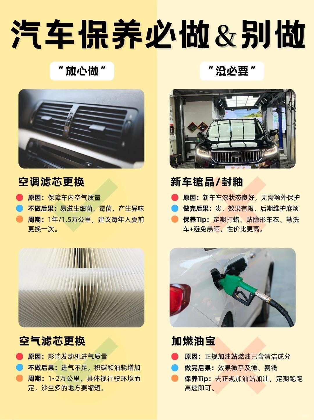 🚗汽车保养必做&别做｜避坑清单直接抄✅分清必做刚需项目和智商税项目，拒绝