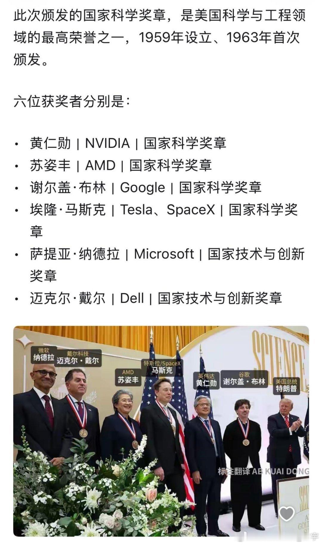 把国家最高科学奖颁给了6个商人？​