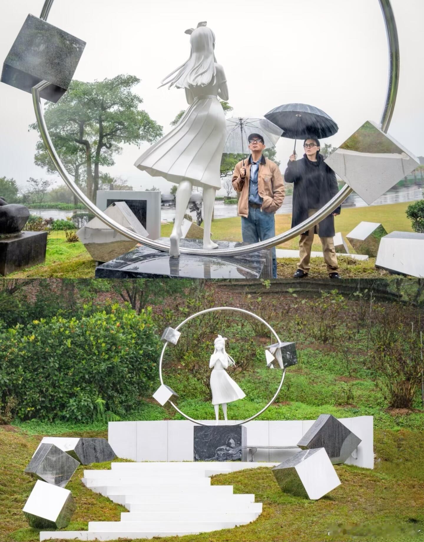 周渝民搀扶哭红双眼的言承旭大S纪念雕像揭幕如少女❗️周渝民具俊晔现身看到周渝民言