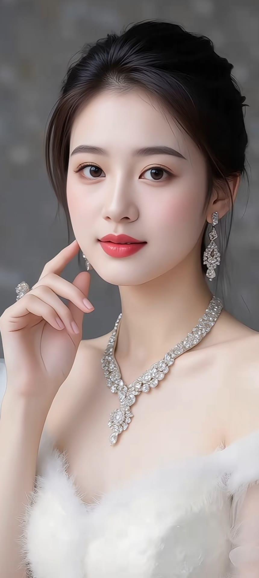 优雅气质，闪耀珠宝，完美妆容，女神范儿十足！