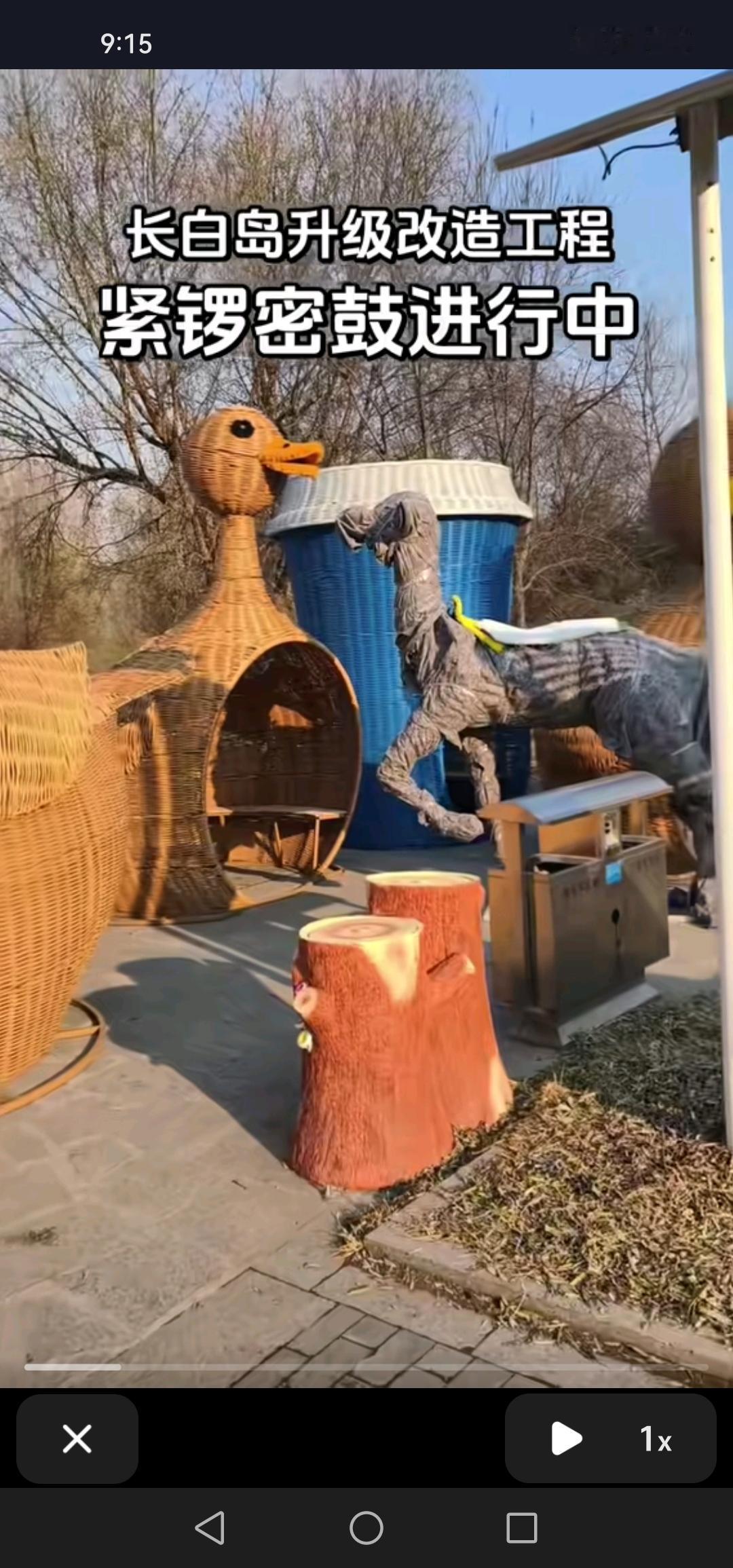 吉林市长白岛湿地公园改造升级项目正紧锣密鼓地推进，大批游客设施已进驻园内。吉林