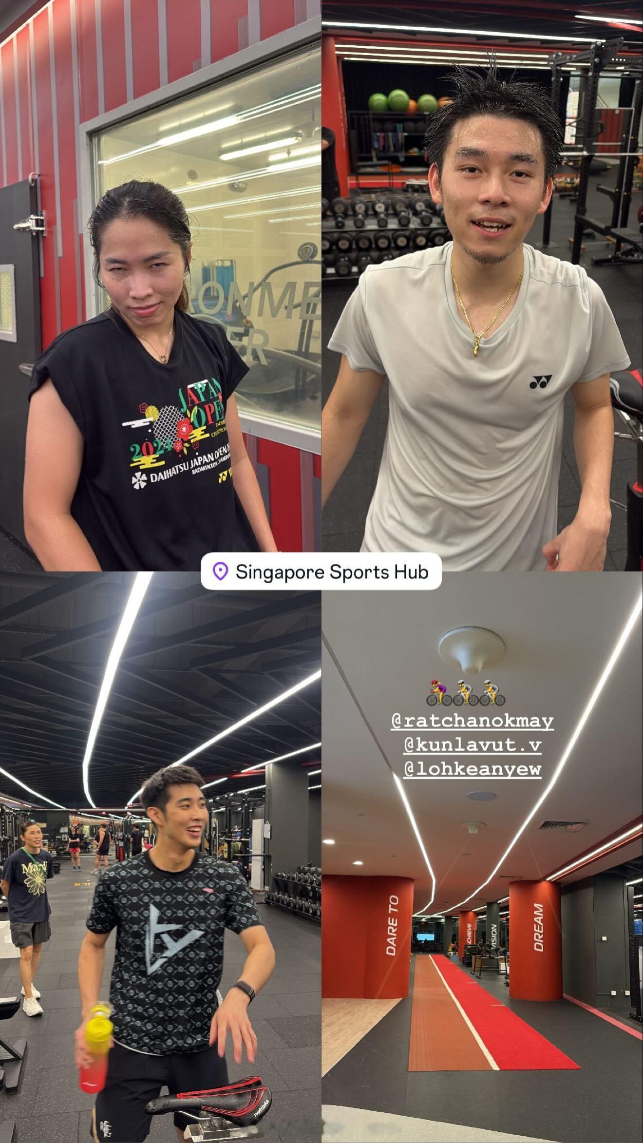 昆拉武特&因达农在新加坡🇸🇬和骆建佑一起备战2025年世界羽毛球锦标赛​​
