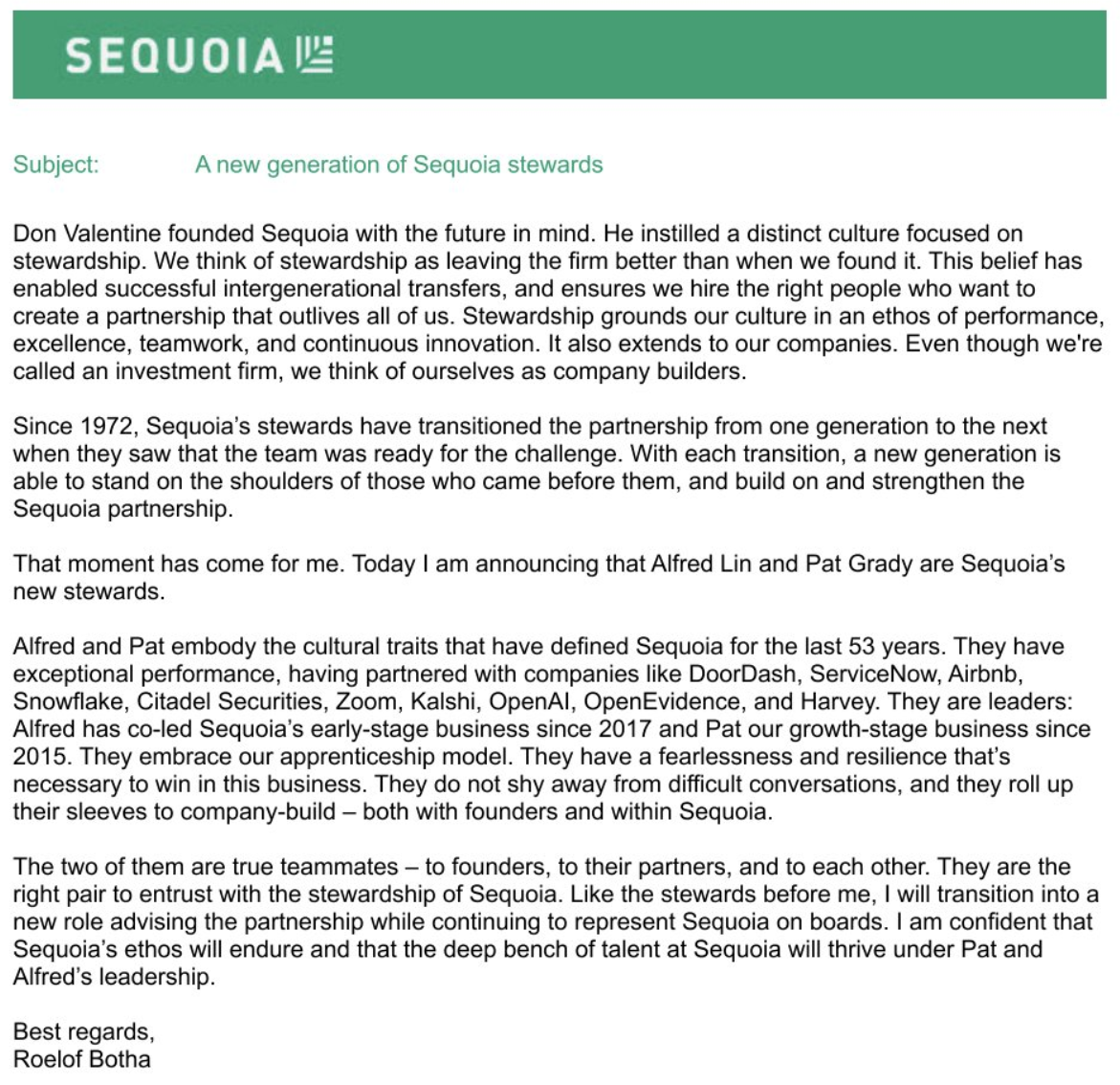 美国红杉资本“换帅内幕”: 博塔遭三名高级合伙人联手罢黜