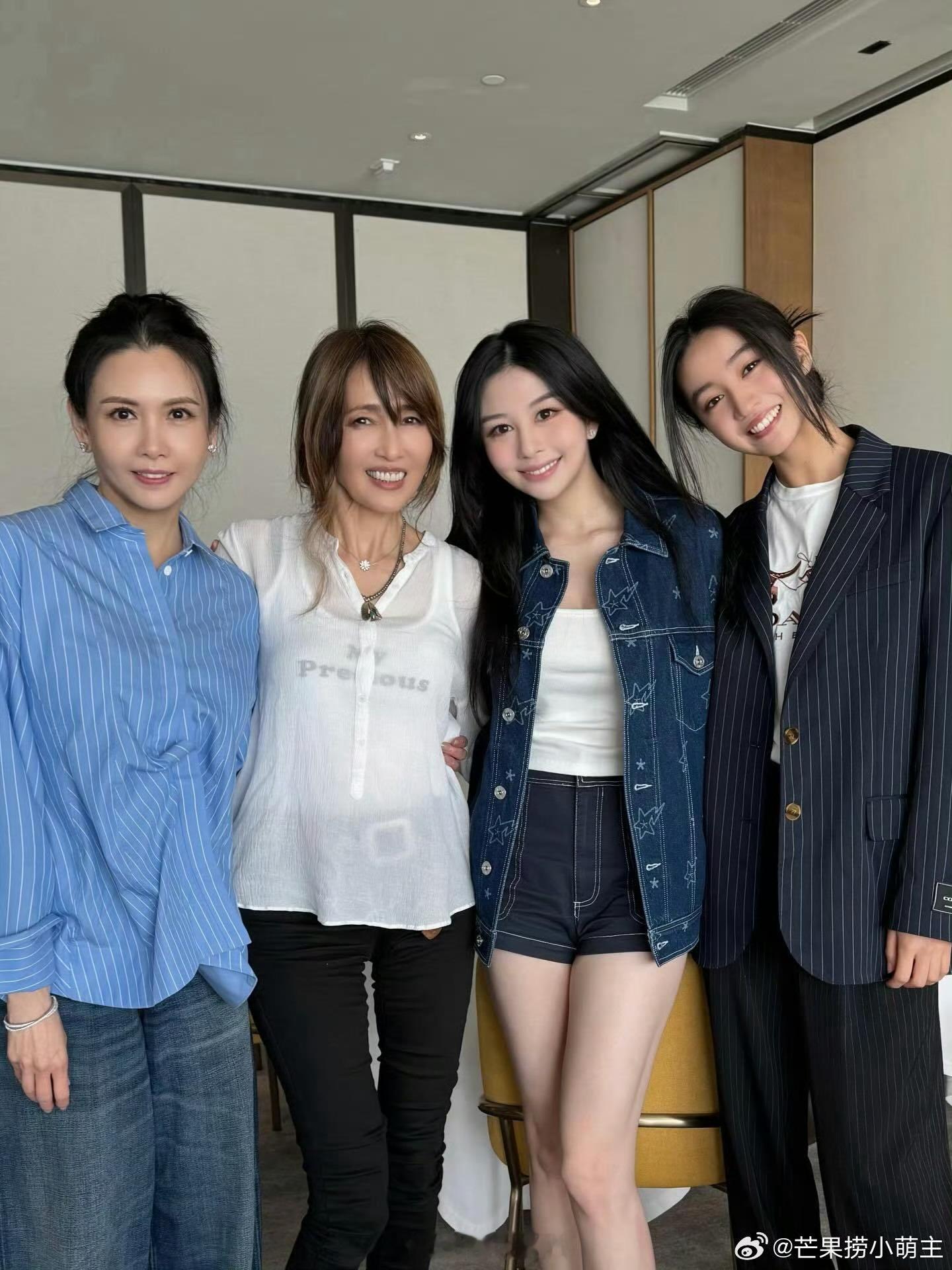 邱淑贞母女和工藤静香母女同框真是太漂亮了，我全部都要