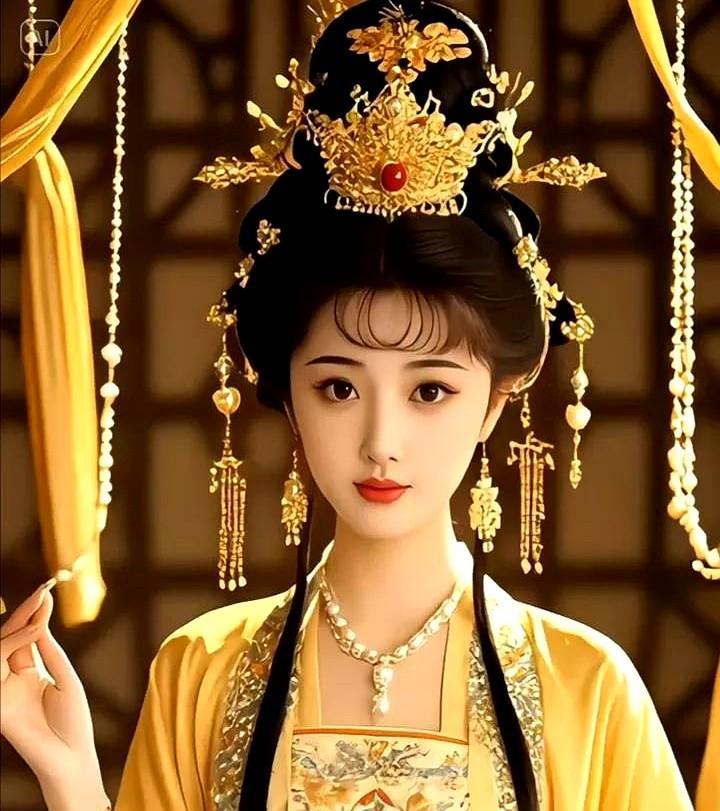 在暖黄灯光晕染的房间，喜庆“囍”字高悬。两位佳人相依于床畔，一位着明丽黄旗袍，