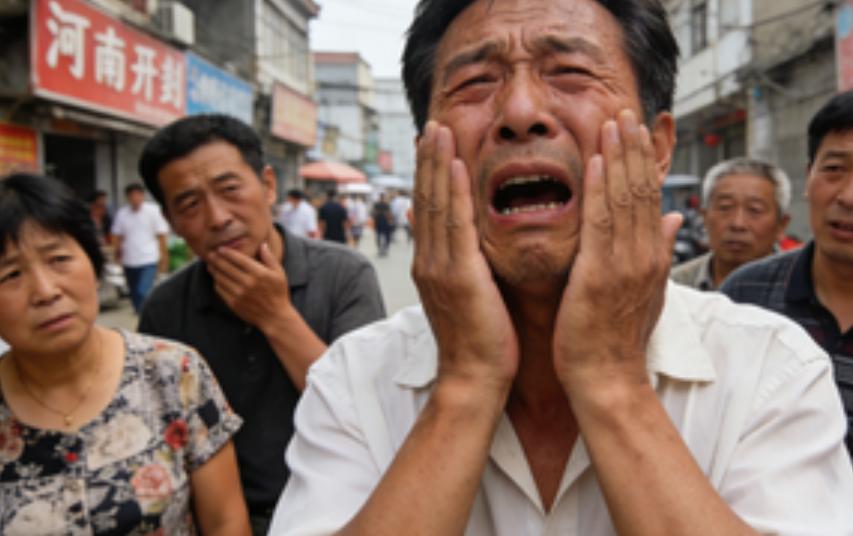 男子街头狂扇自己：花10万彩礼+抵押房产再婚，一年就人财两空河南开封街头，5