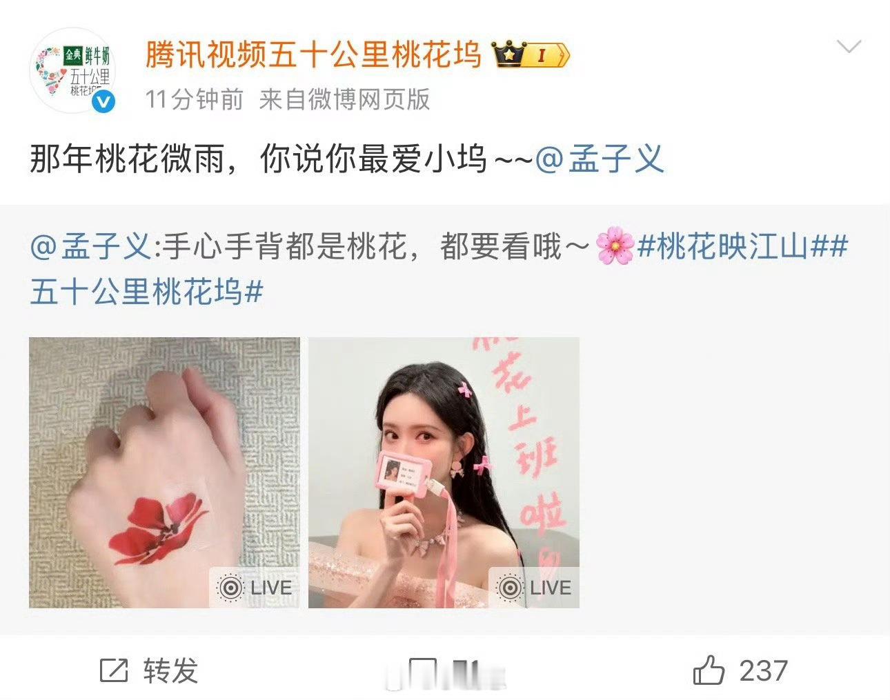 这就是孟子义的桃花劫吧孟子义直接杀疯了！这边《桃花映江山》里演心机美人姜桃花，那