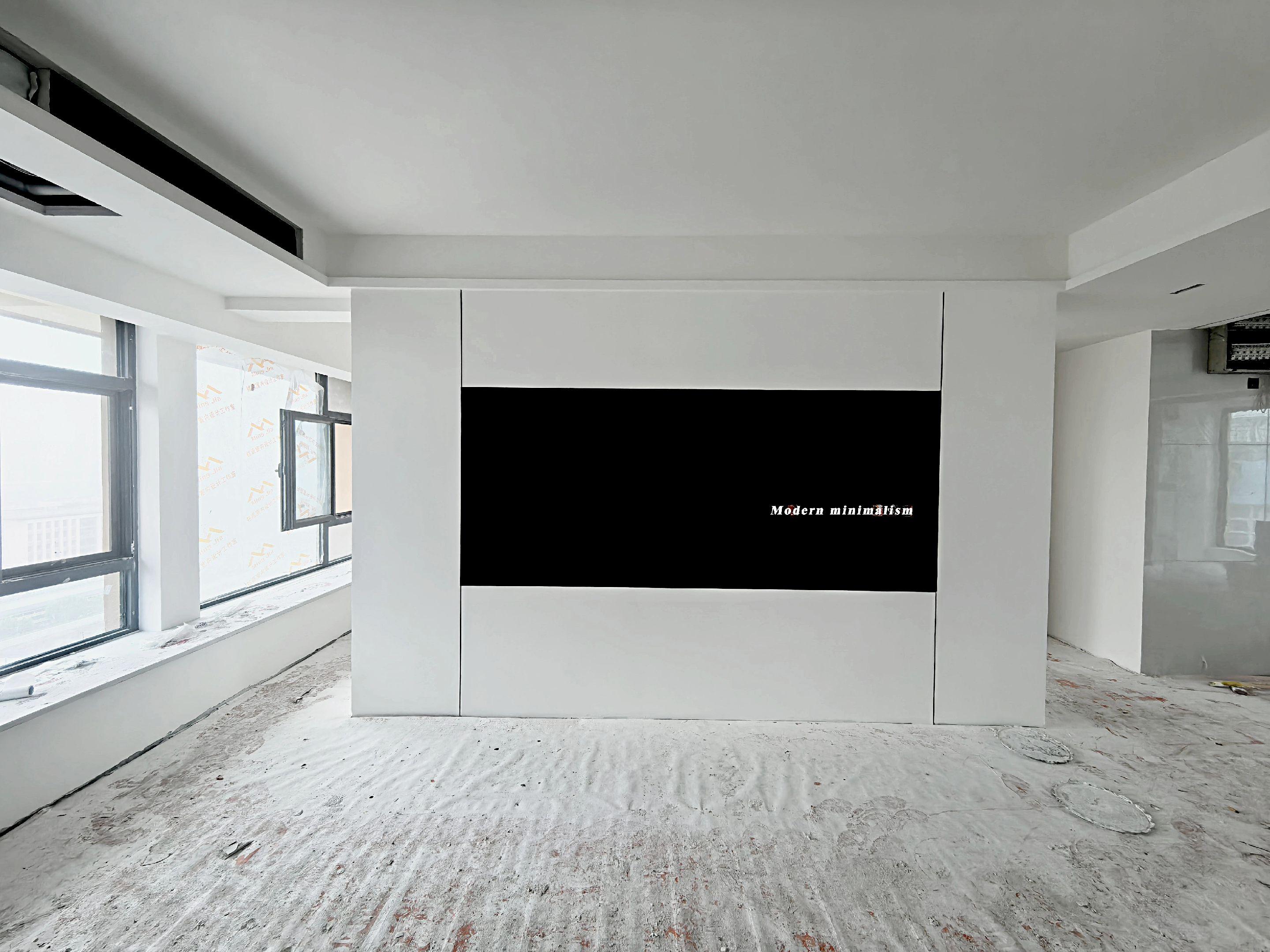 现代化去电视柜极简影视墙设计 Modern minimalism