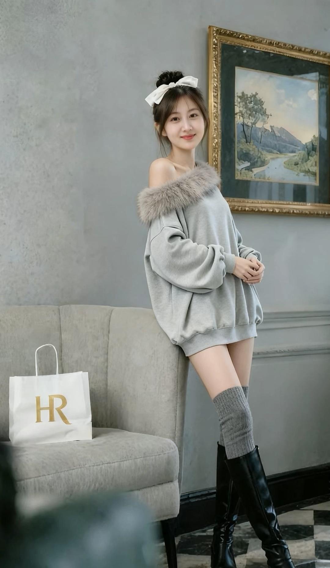 冬日穿搭指南：毛绒外套+高筒靴，温暖又时尚！