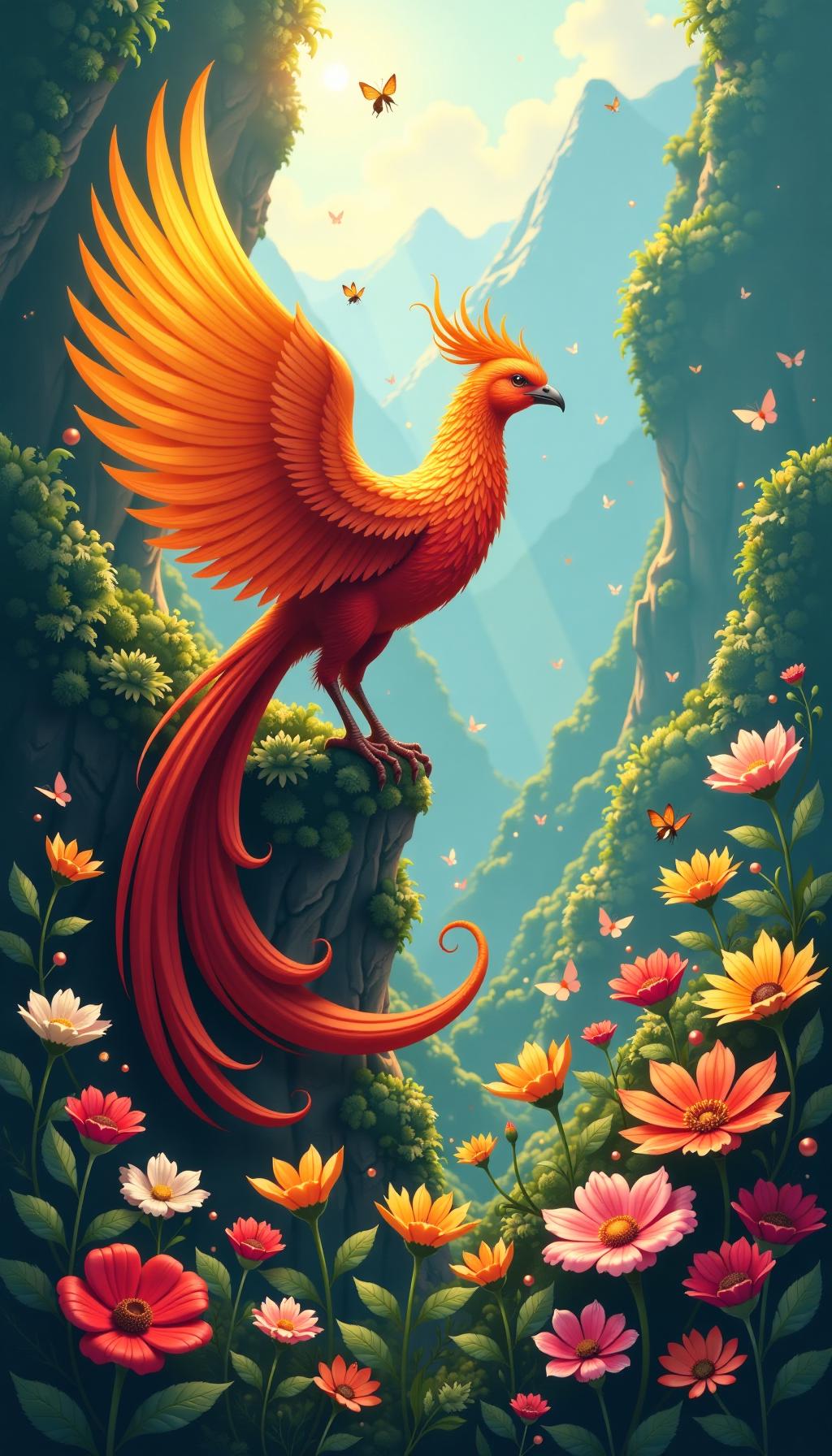 上联:山中百鸟凤为首下联:林里千花蝶作群。