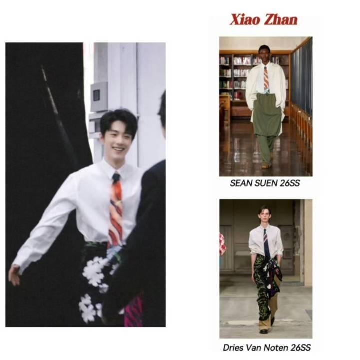 都在好奇肖战穿的到底是花裤子还是围裙！答案一出来直接笑到！原来是一半裤子