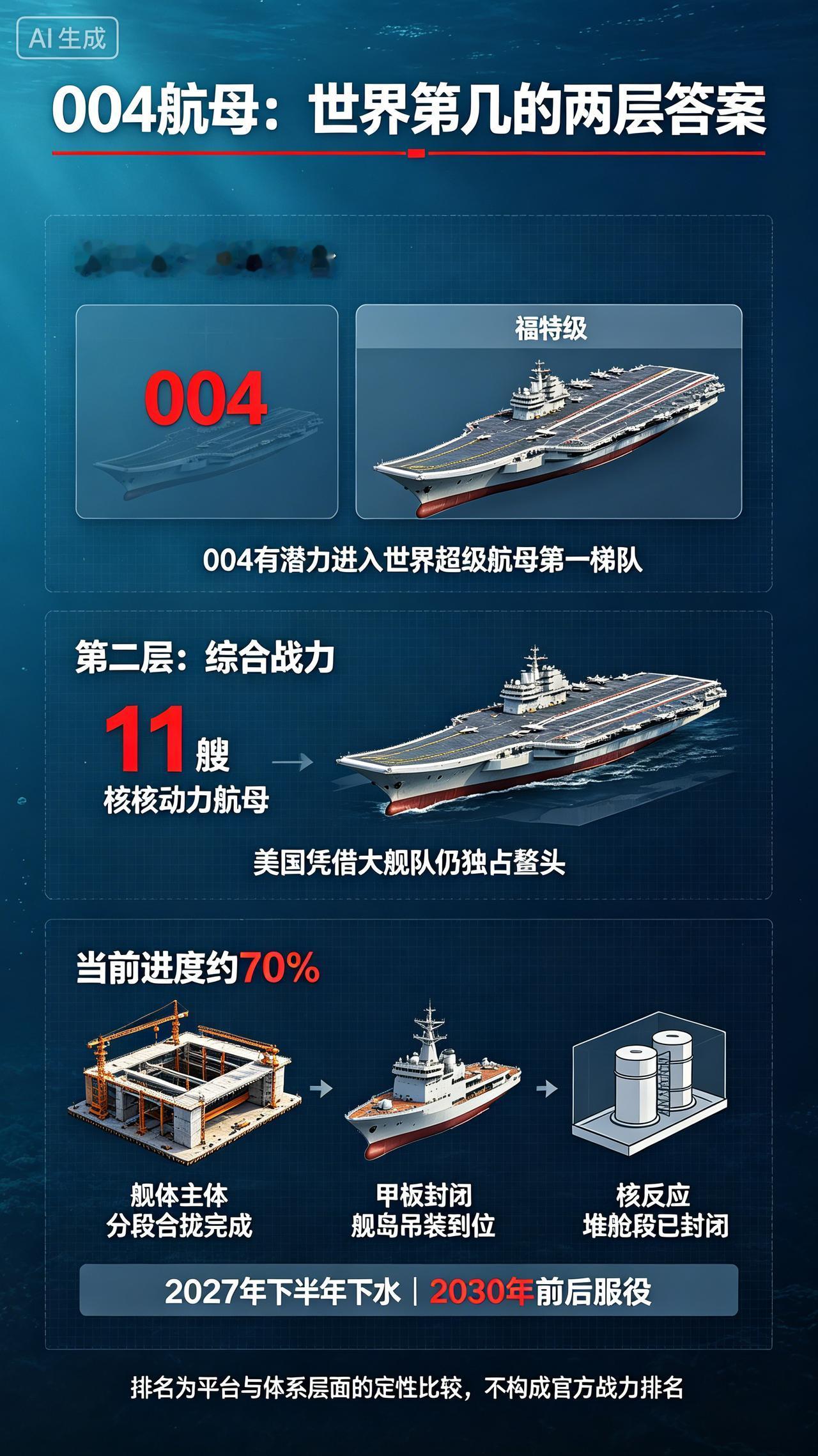 图片解读：004航母，世界第几？>>注意：这张图属于**网络科普推演
