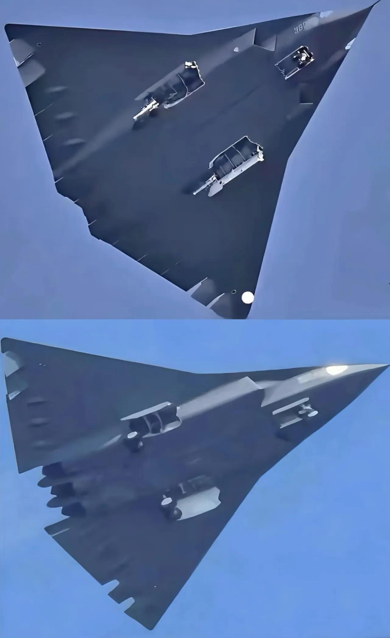 歼-36两次试飞外形变化。1.进气道由加莱特改成了DSI。2.串联后轮改成了