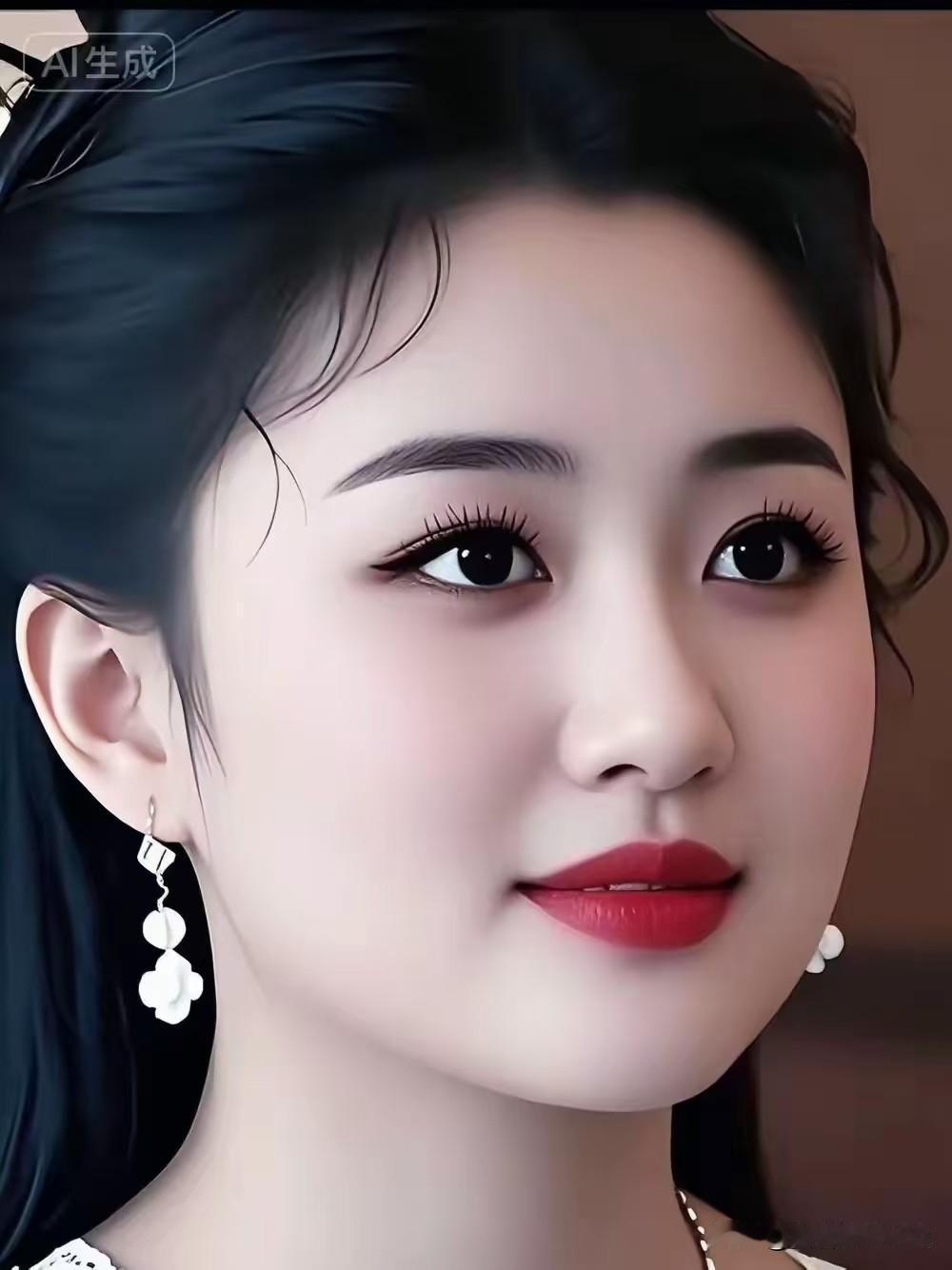 行香子·清妍云鬓轻垂，素珮清辉。眼波明、似映晴晖。眉描浅黛，唇点胭脂。