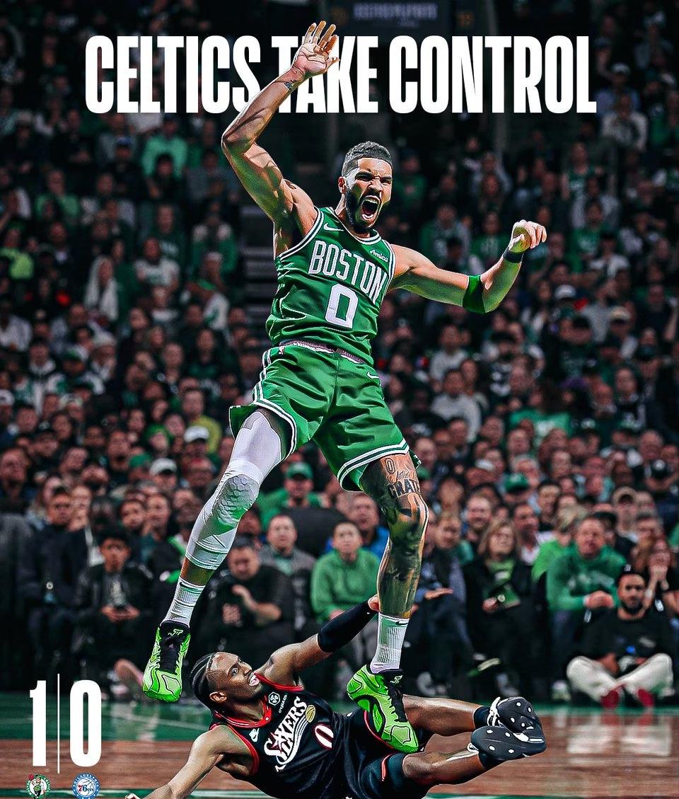 恩比德缺阵，76人91-123惨败32分，凯尔特人总冠军稳了。在刚结束的一场