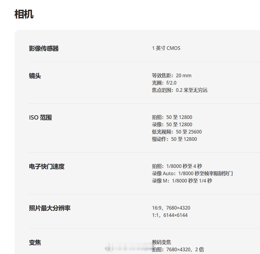 大疆Pocket4的隐藏细节。官方只给两个固定拍照规格：16:9，7680×4